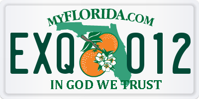 FL license plate EXQO12