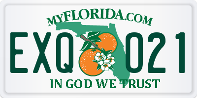 FL license plate EXQO21