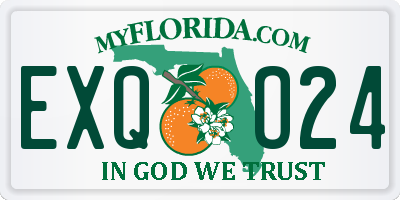 FL license plate EXQO24