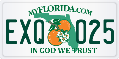 FL license plate EXQO25