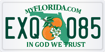 FL license plate EXQO85