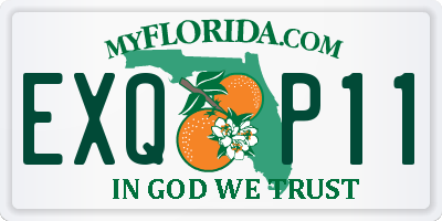 FL license plate EXQP11