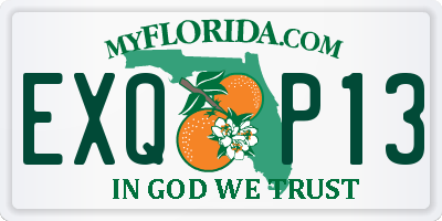 FL license plate EXQP13