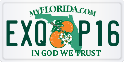FL license plate EXQP16