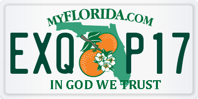 FL license plate EXQP17