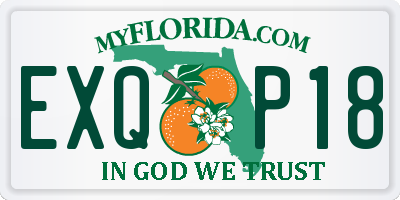 FL license plate EXQP18