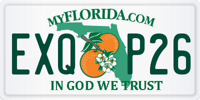FL license plate EXQP26