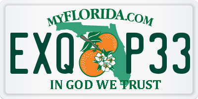 FL license plate EXQP33