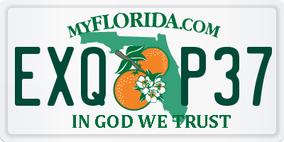 FL license plate EXQP37
