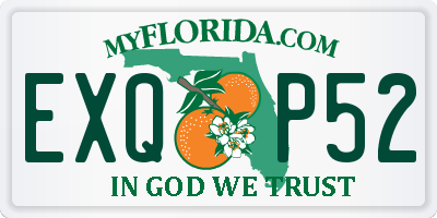 FL license plate EXQP52