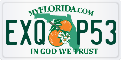 FL license plate EXQP53