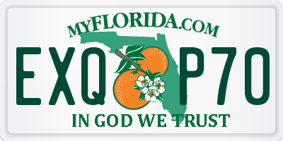 FL license plate EXQP70