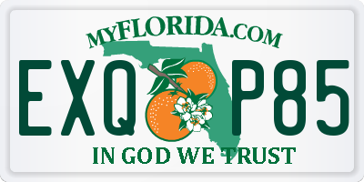 FL license plate EXQP85