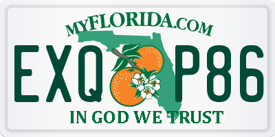FL license plate EXQP86