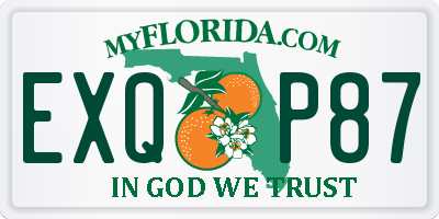FL license plate EXQP87