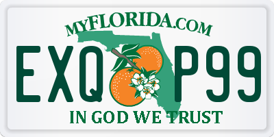 FL license plate EXQP99