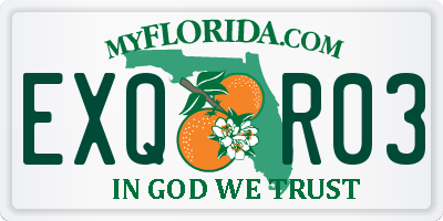 FL license plate EXQR03