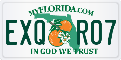 FL license plate EXQR07