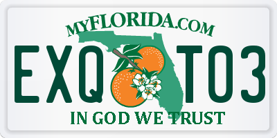 FL license plate EXQT03