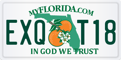 FL license plate EXQT18