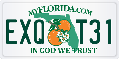 FL license plate EXQT31