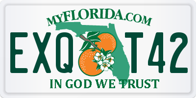 FL license plate EXQT42