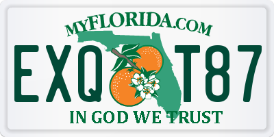 FL license plate EXQT87