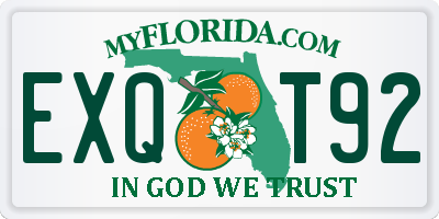 FL license plate EXQT92