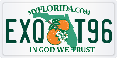 FL license plate EXQT96