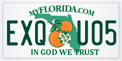 FL license plate EXQU05