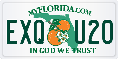 FL license plate EXQU20