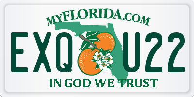 FL license plate EXQU22