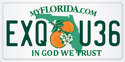 FL license plate EXQU36