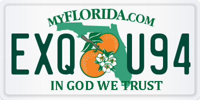 FL license plate EXQU94