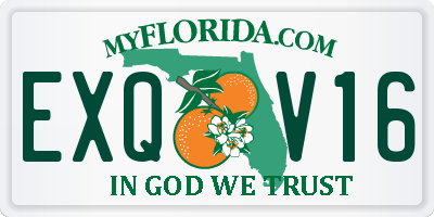 FL license plate EXQV16