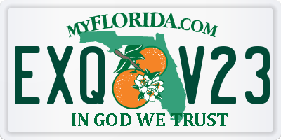 FL license plate EXQV23