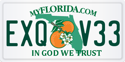 FL license plate EXQV33