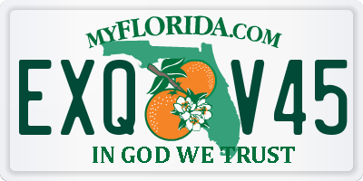 FL license plate EXQV45