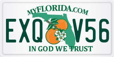 FL license plate EXQV56
