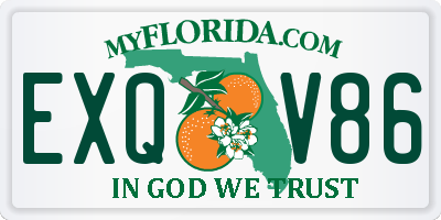 FL license plate EXQV86