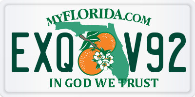 FL license plate EXQV92