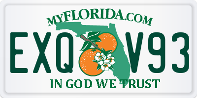 FL license plate EXQV93