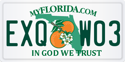 FL license plate EXQW03