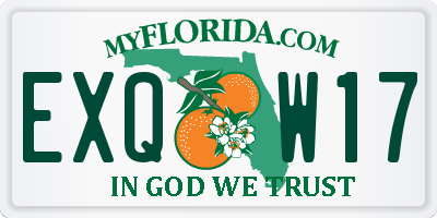 FL license plate EXQW17