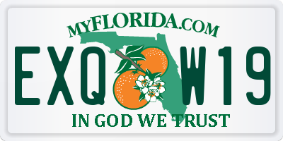 FL license plate EXQW19
