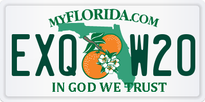 FL license plate EXQW20