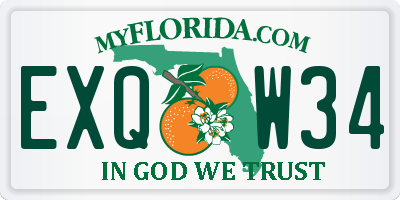 FL license plate EXQW34