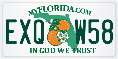 FL license plate EXQW58