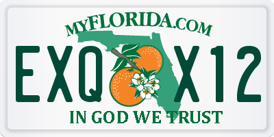 FL license plate EXQX12
