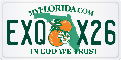FL license plate EXQX26